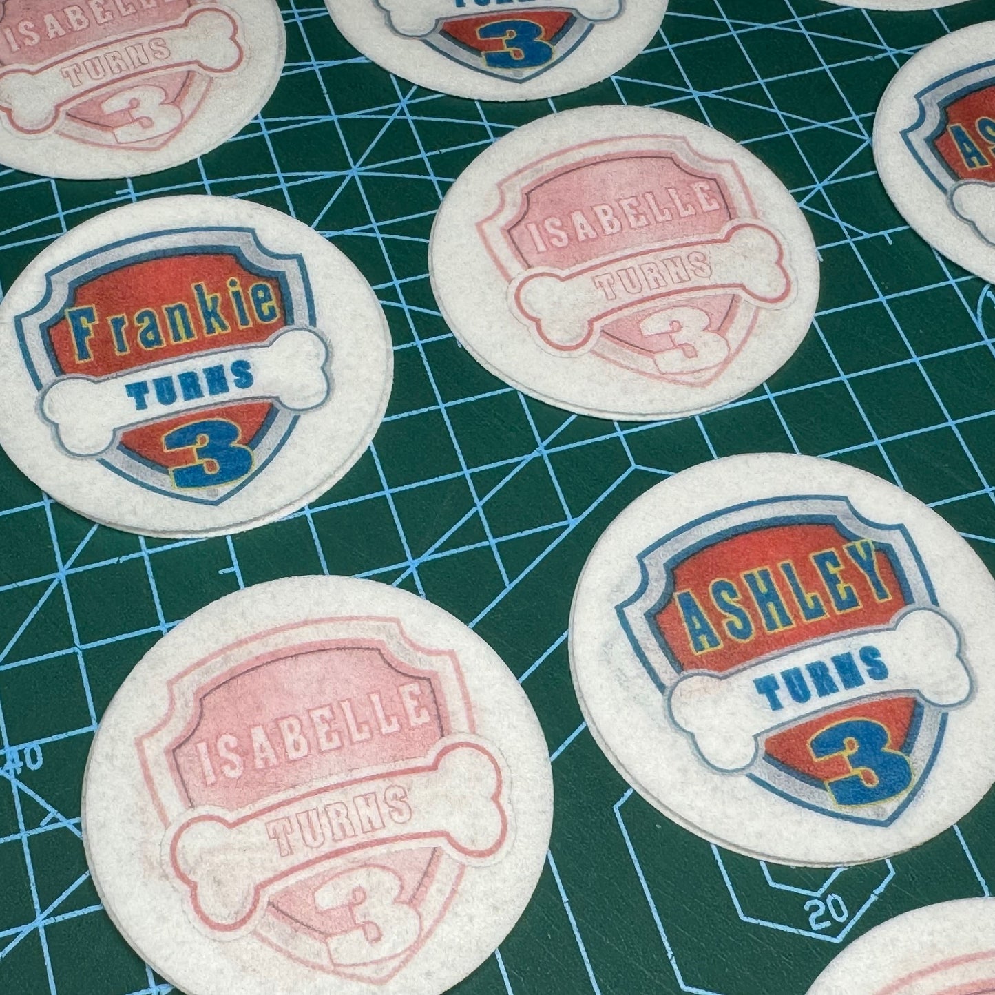 Personalised Bone Shield Edible Cup Cake Toppers