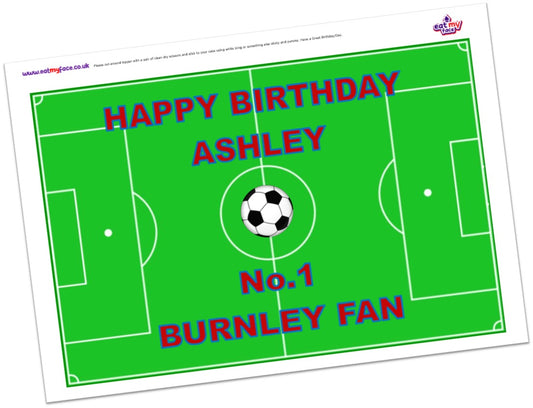 Large PERSONALISED No.1 Fan Football Field Cake Topper