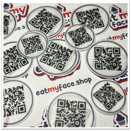 Personalised QR Code Cocktail/Drinks Toppers (Rice/Wafer Paper)