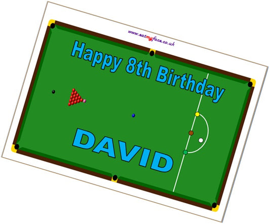 Large PERSONALISED Snooker Table Cake Topper