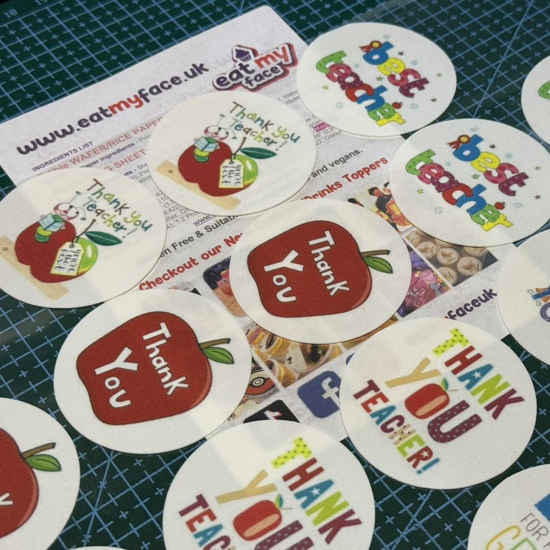 Best Teacher/Thank You Edible Cup Cake Toppers