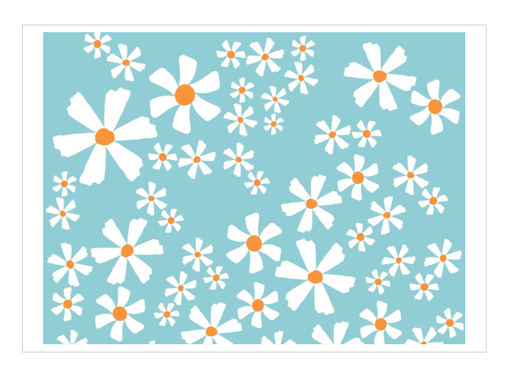 Large Edible Cake Wrap Daisies on Blue