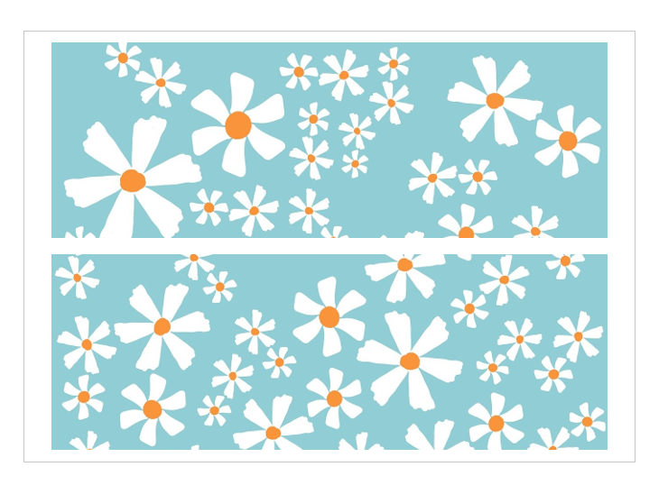 Large Edible Cake Wrap Daisies on Blue