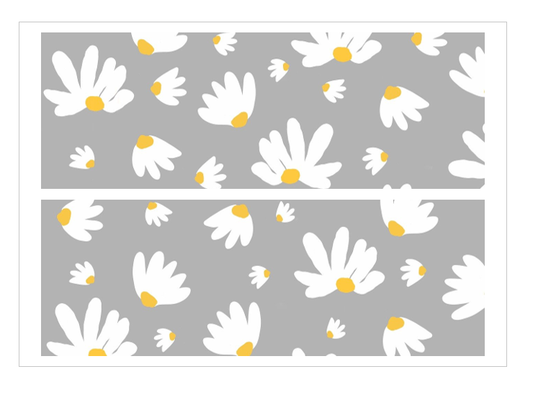 Large Edible Cake Wrap Daisies on Grey