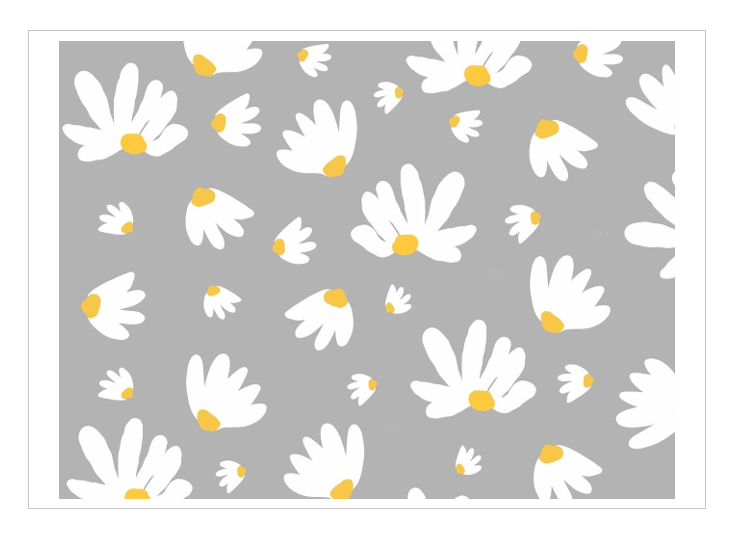Large Edible Cake Wrap Daisies on Grey