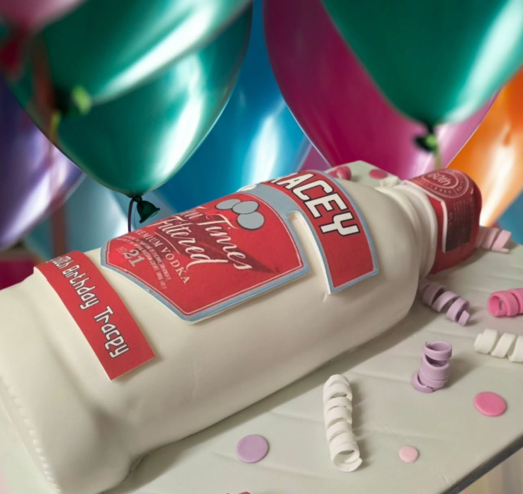 Personalised Edible Vodka Bottle Label Cake Topper