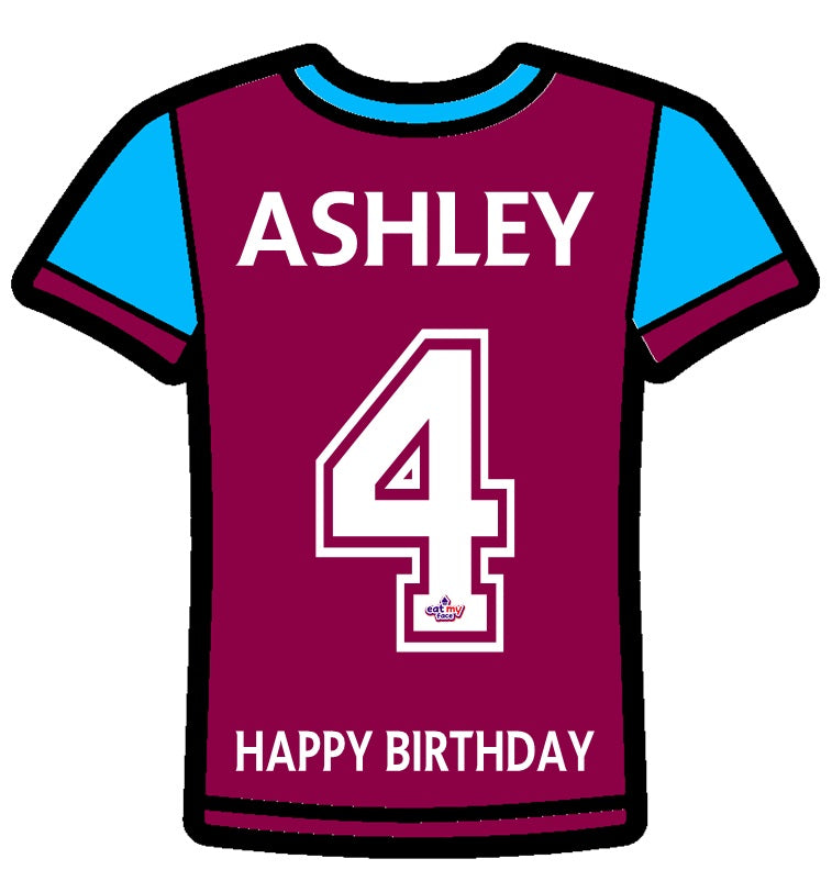 Edible Personalised Large Football Shirt Cake Topper EFL Championship