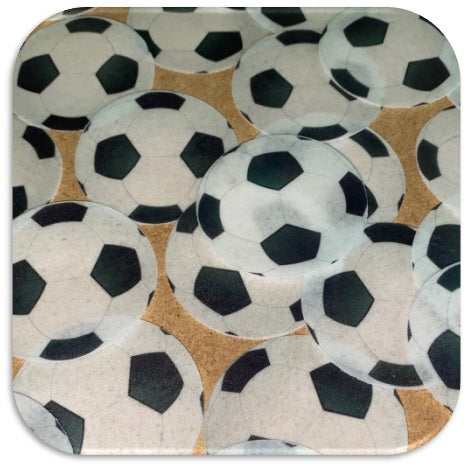 Footballs Edible Cup Cake Toppers (Rice/Wafer Paper)