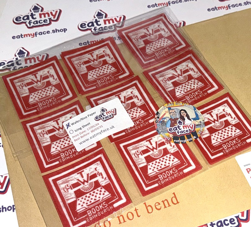 Your Logo SQUARE Cup Cake Toppers (Rice/Wafer Paper)