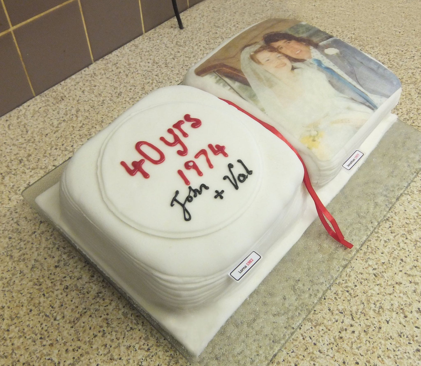 Large Personalised Square Cake Topper