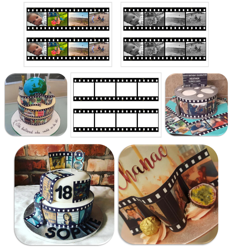 Large Personalised Edible Film Reel Strips