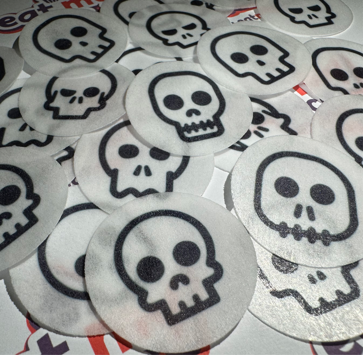 Skulls (Mixed Toon) Edible Cup Cake Toppers