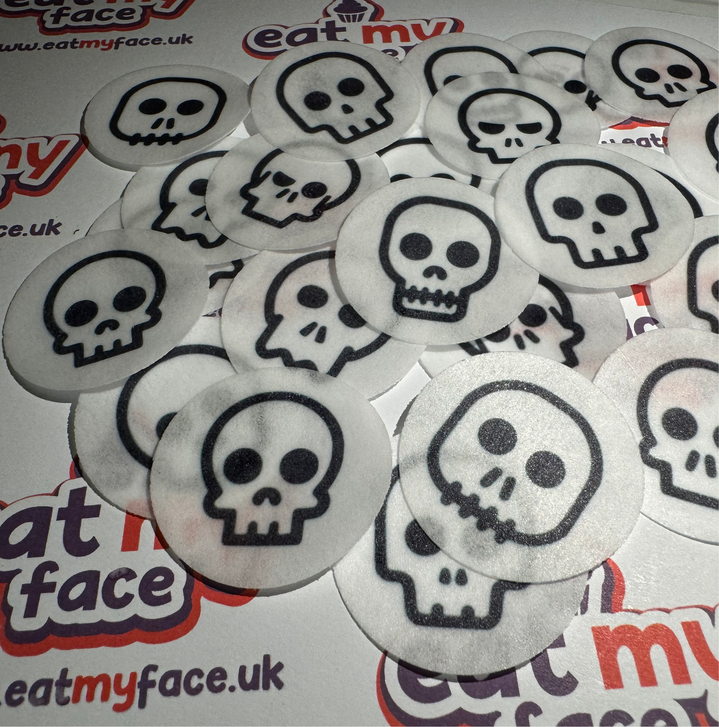 Skulls (Mixed Toon) Edible Cup Cake Toppers