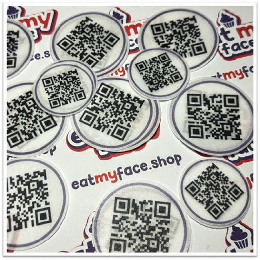 Personalised QR Code Cup Cake Toppers (Rice/Wafer Paper)