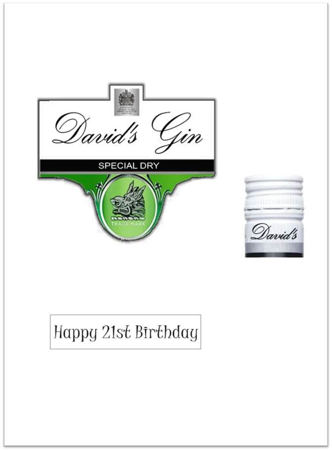 Personalised Edible Gin Bottle Label Cake Topper