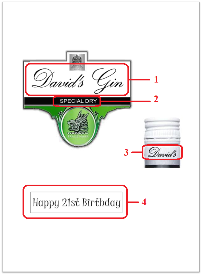 Personalised Edible Gin Bottle Label Cake Topper