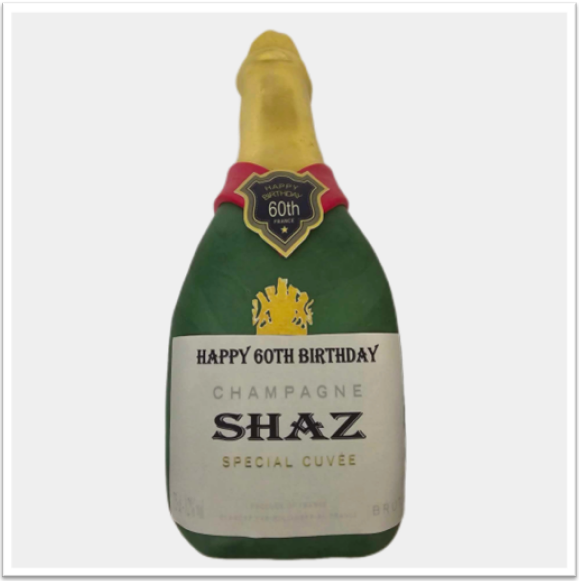 Personalised Edible Champagne Bottle Labels Cake Topper