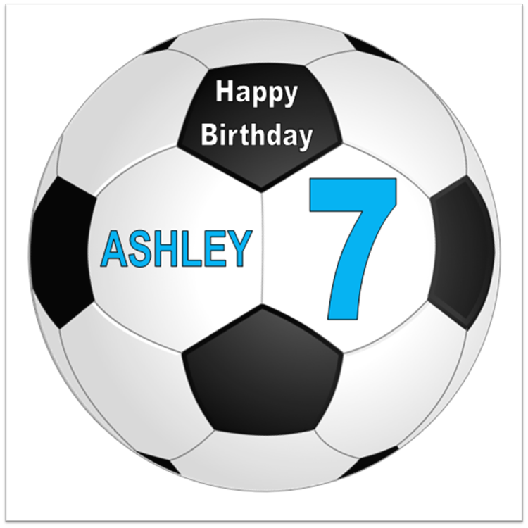 Large Personalised Football BALL Cake Topper