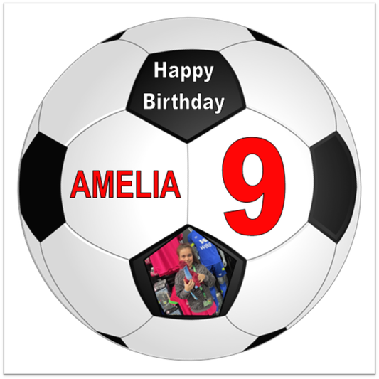 Large Personalised Football BALL Cake Topper