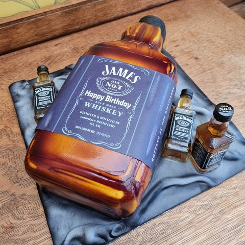 Personalised Edible Whiskey Bottle Label Cake Topper