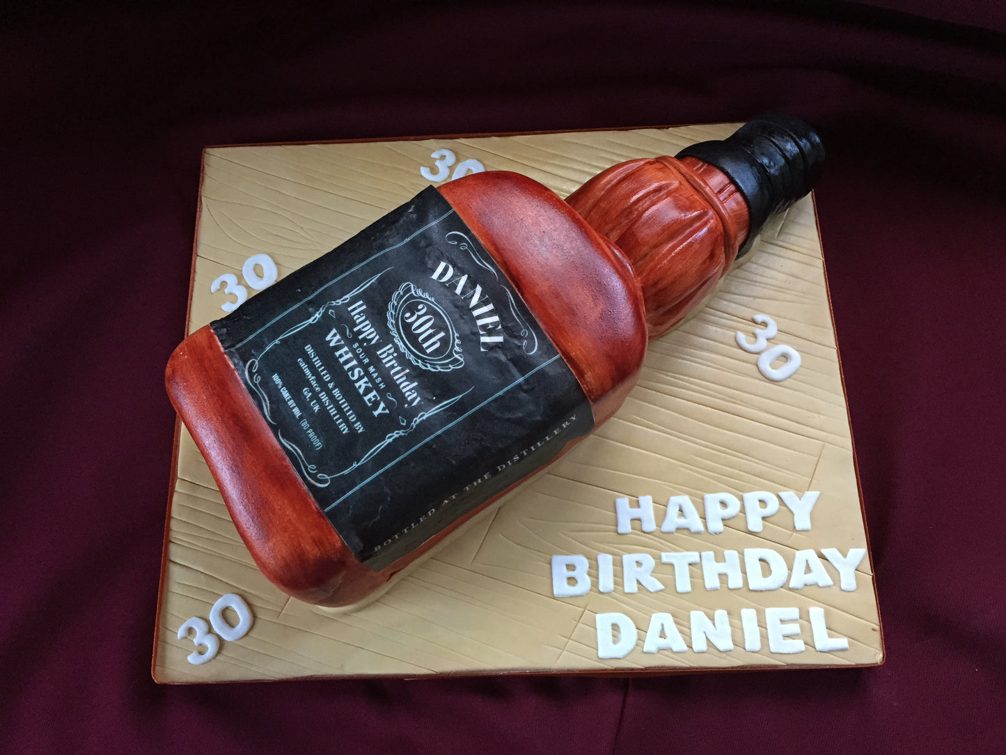 Personalised Edible Whiskey Bottle Label Cake Topper